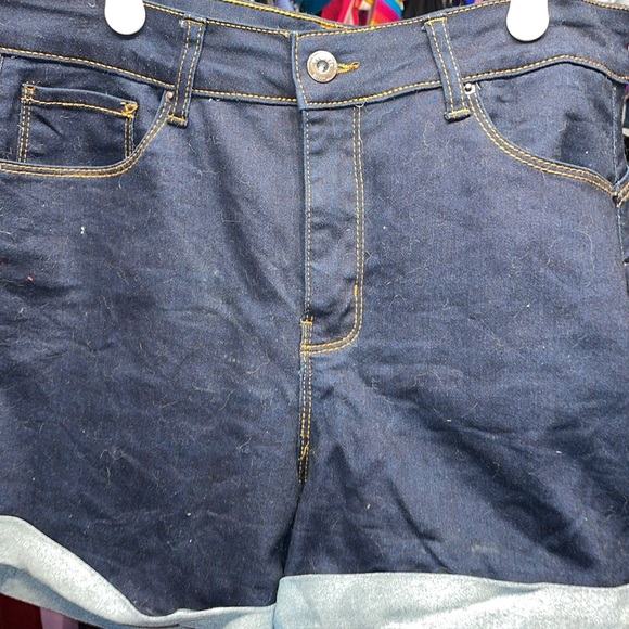 WAX Jeans BUTT I Love You blue denim Jean shorts size large - Picture 7 of 7